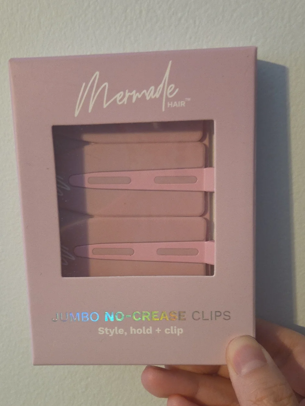 Mermade Hair Jumbo No-Crease Clips – 4-Pack Pink Styling Hold Clips